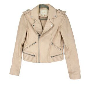 Maje Basalt Leather Moto Jacket